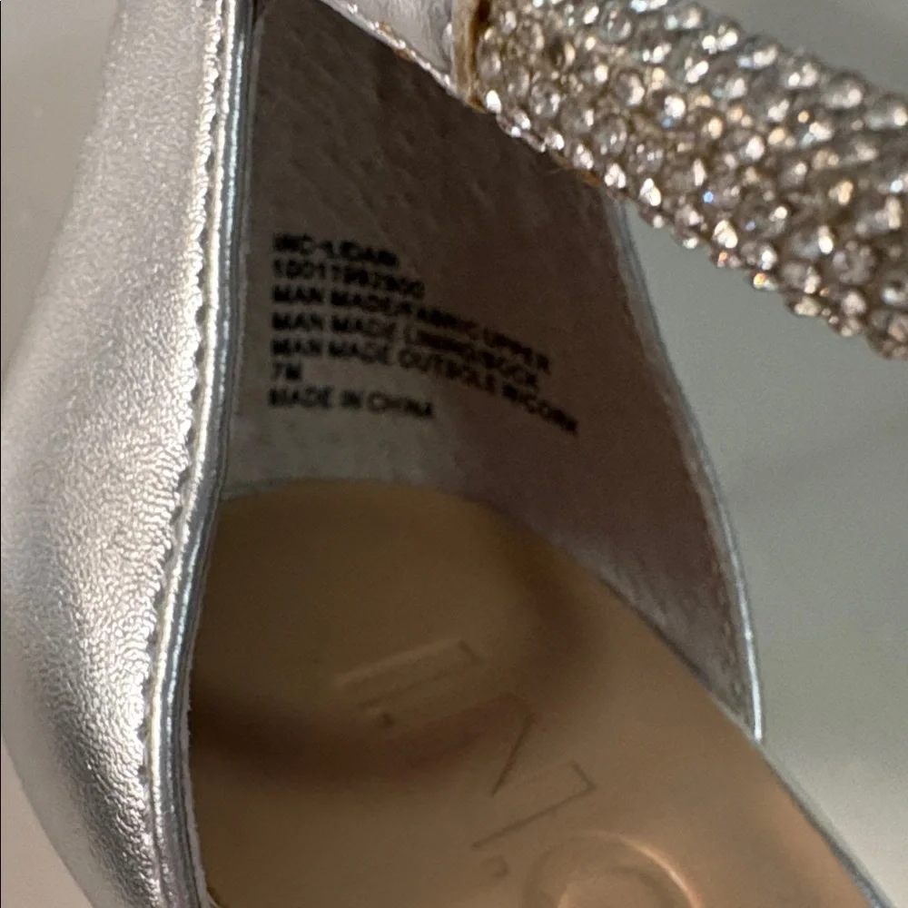 Elegant Silver Strappy Heels with Bow - Picture 6 of 6